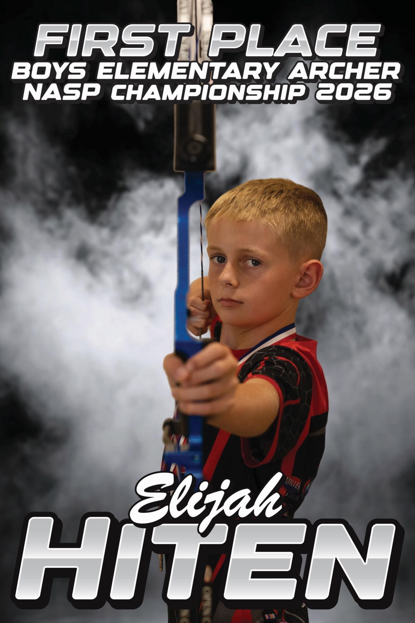 Young archer aiming a bow